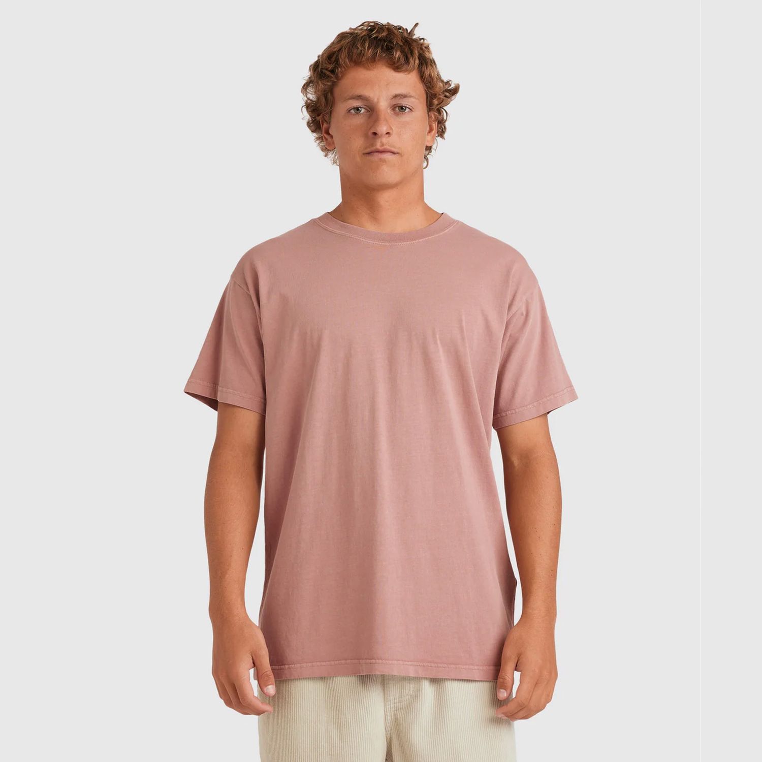 BILLABONG MENS PREMIUM WAVE WASH SS TEE - DUSTY ROSE