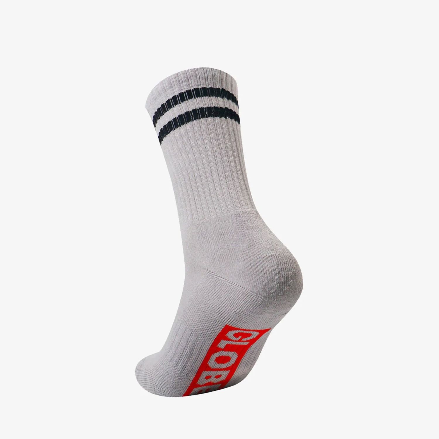 GLOBE MENS  GLOBE SINGLES CREW SOCK - LIGHT GREY BLACK