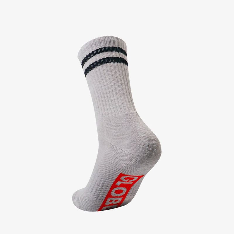 GLOBE MENS  GLOBE SINGLES CREW SOCK - LIGHT GREY BLACK
