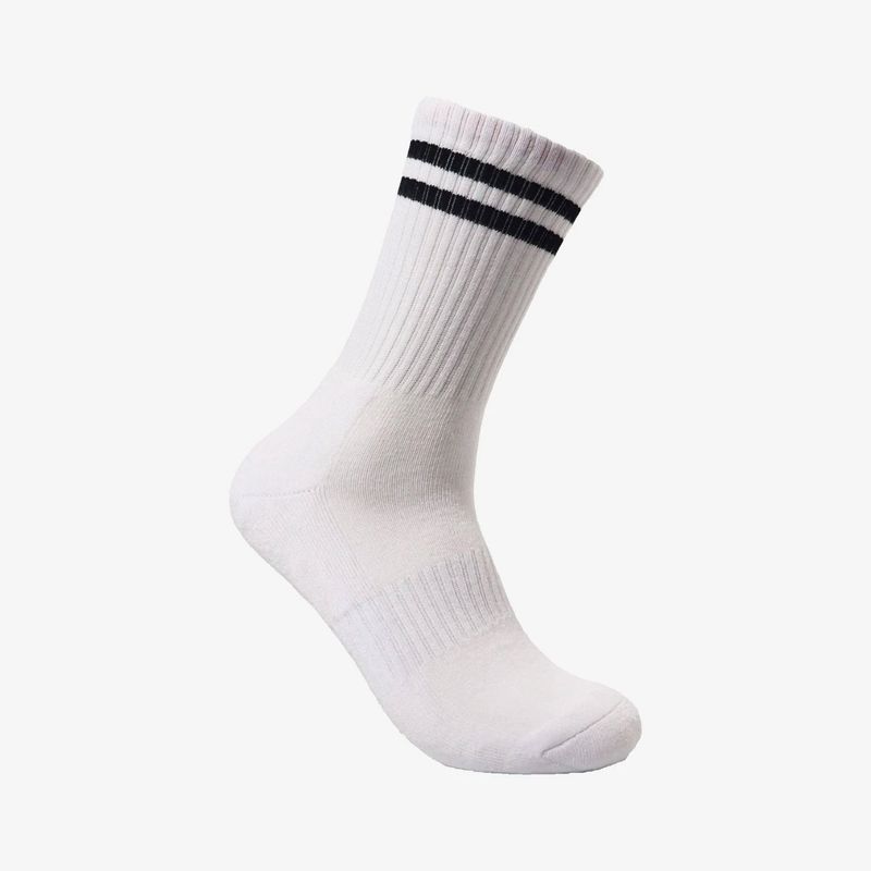 GLOBE MENS  GLOBE SINGLES CREW SOCK - WHITE/BLACK STRIPE