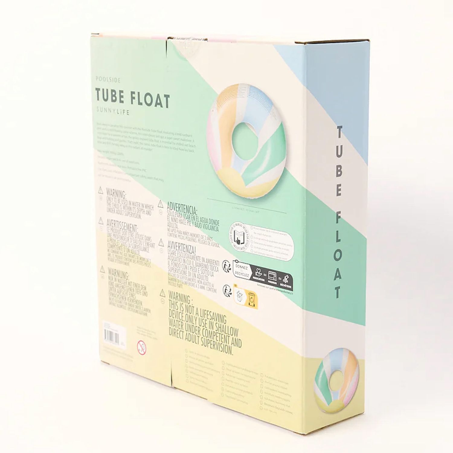 SUNNYLIFE POOL SIDE TUBE FLOAT PASTEL - GELATO