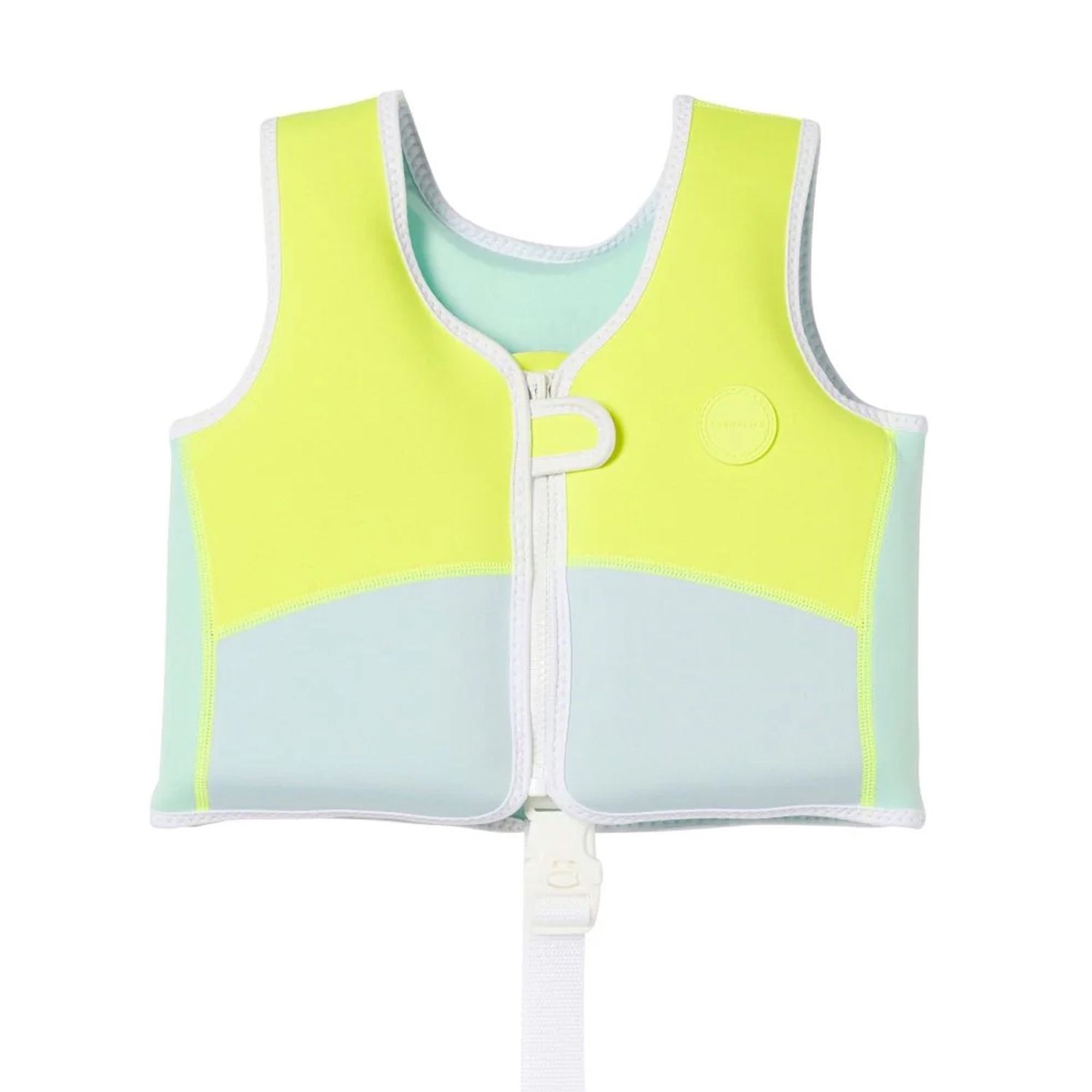 SUNNYLIFE SALTY THE SHARK SWIM VEST 2-3 - AQUA NEON YELLOW