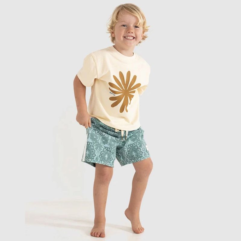 RHYTHM UNISEX KIDS SUN RA SS TEE - NATURAL WHITE