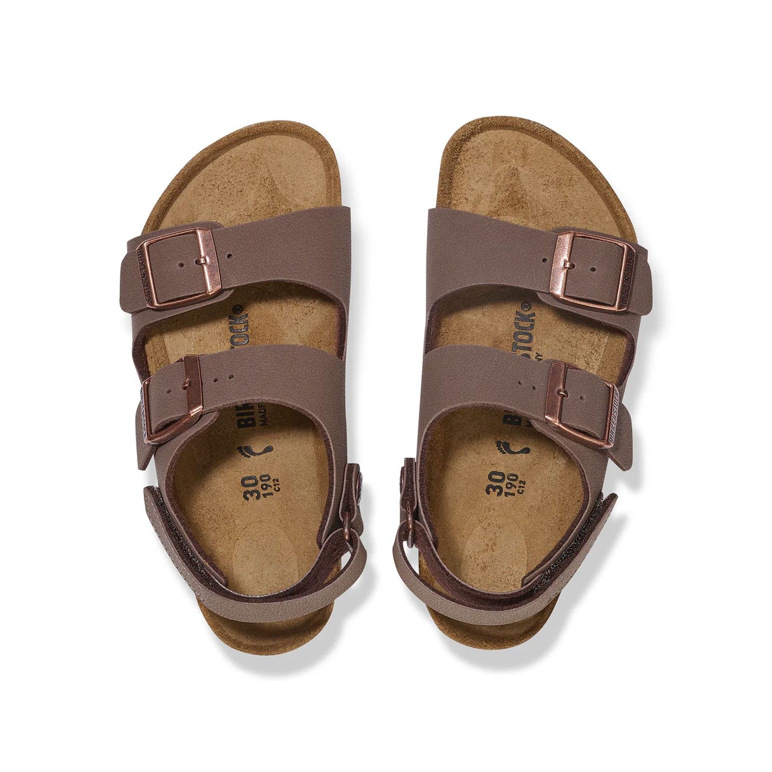 BIRKENSTOCK KIDS MILANO ADJUSTABLE STRAP MOCCA BIRKIBUC NARROW