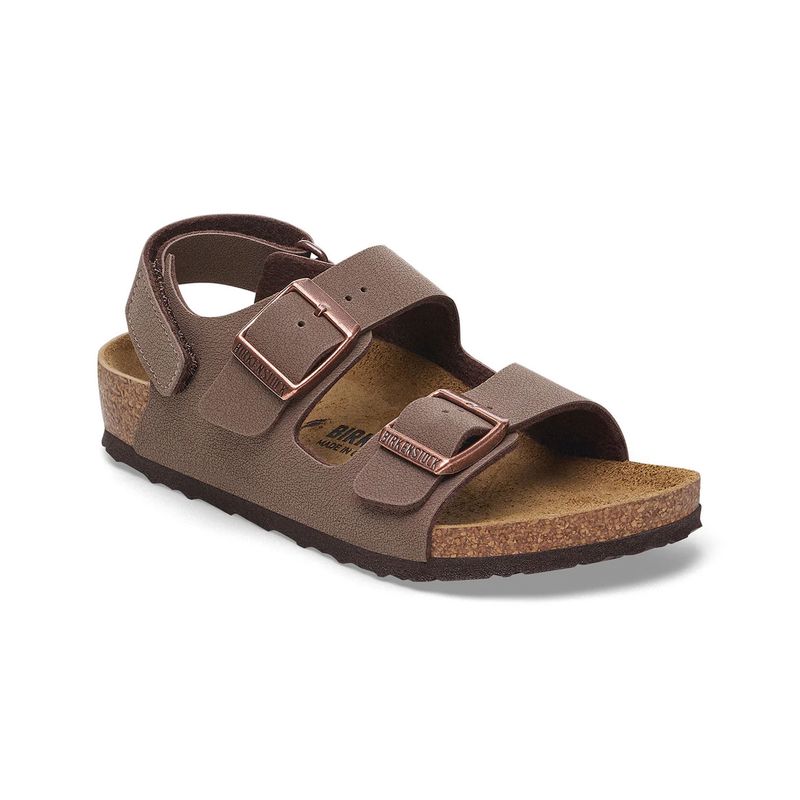 BIRKENSTOCK KIDS MILANO ADJUSTABLE STRAP MOCCA BIRKIBUC NARROW