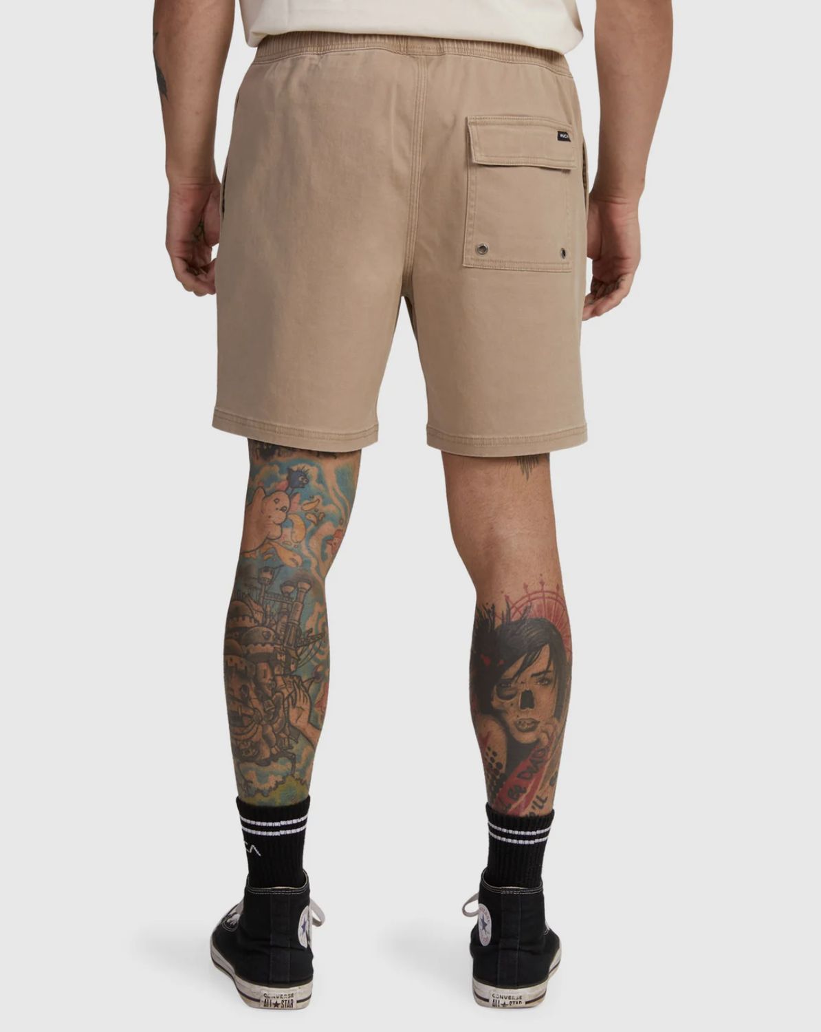 RVCA MENS ESCAPE ELASTIC EXOTICA SHORT - TIMBER
