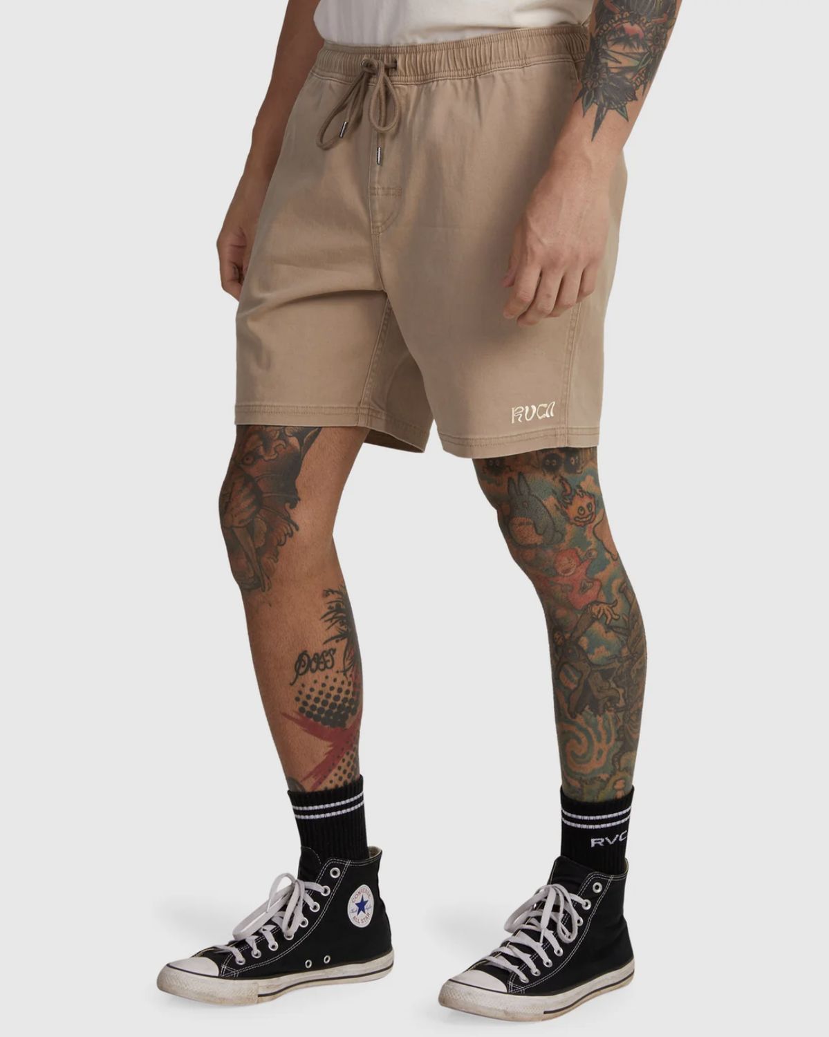 RVCA MENS ESCAPE ELASTIC EXOTICA SHORT - TIMBER