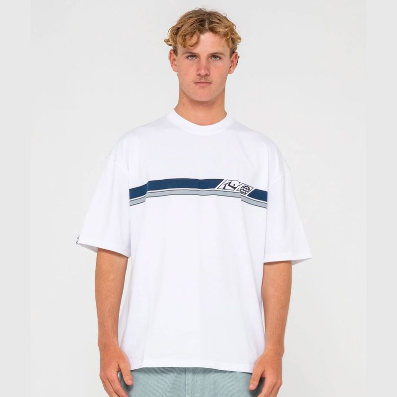 RUSTY MENS  STRIKE OUT SHORT SLEEVE TEE - WHITE