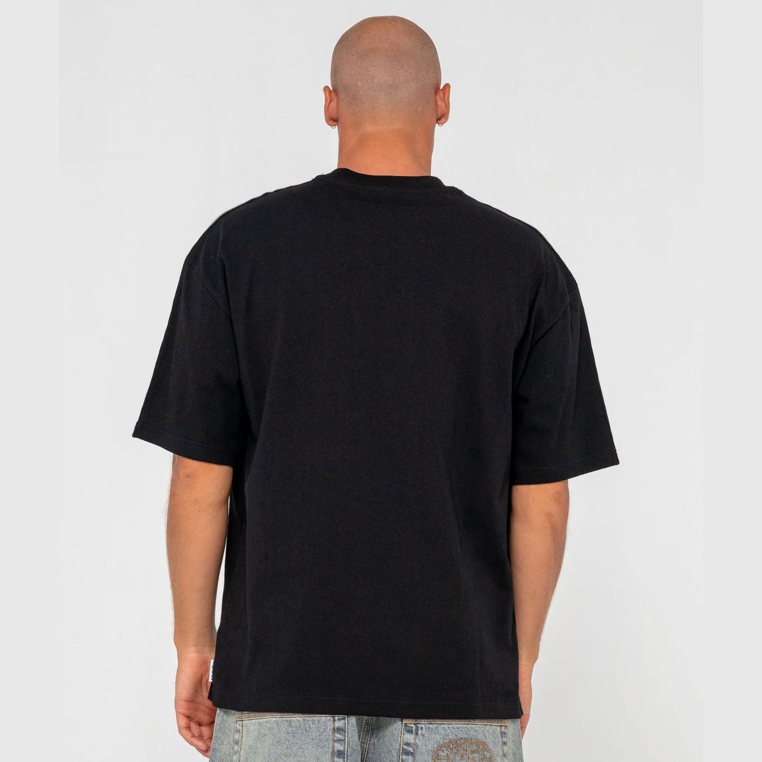 RUSTY MENS  GAFFA TAPED SHORT SLEEVE TEE - BLACK