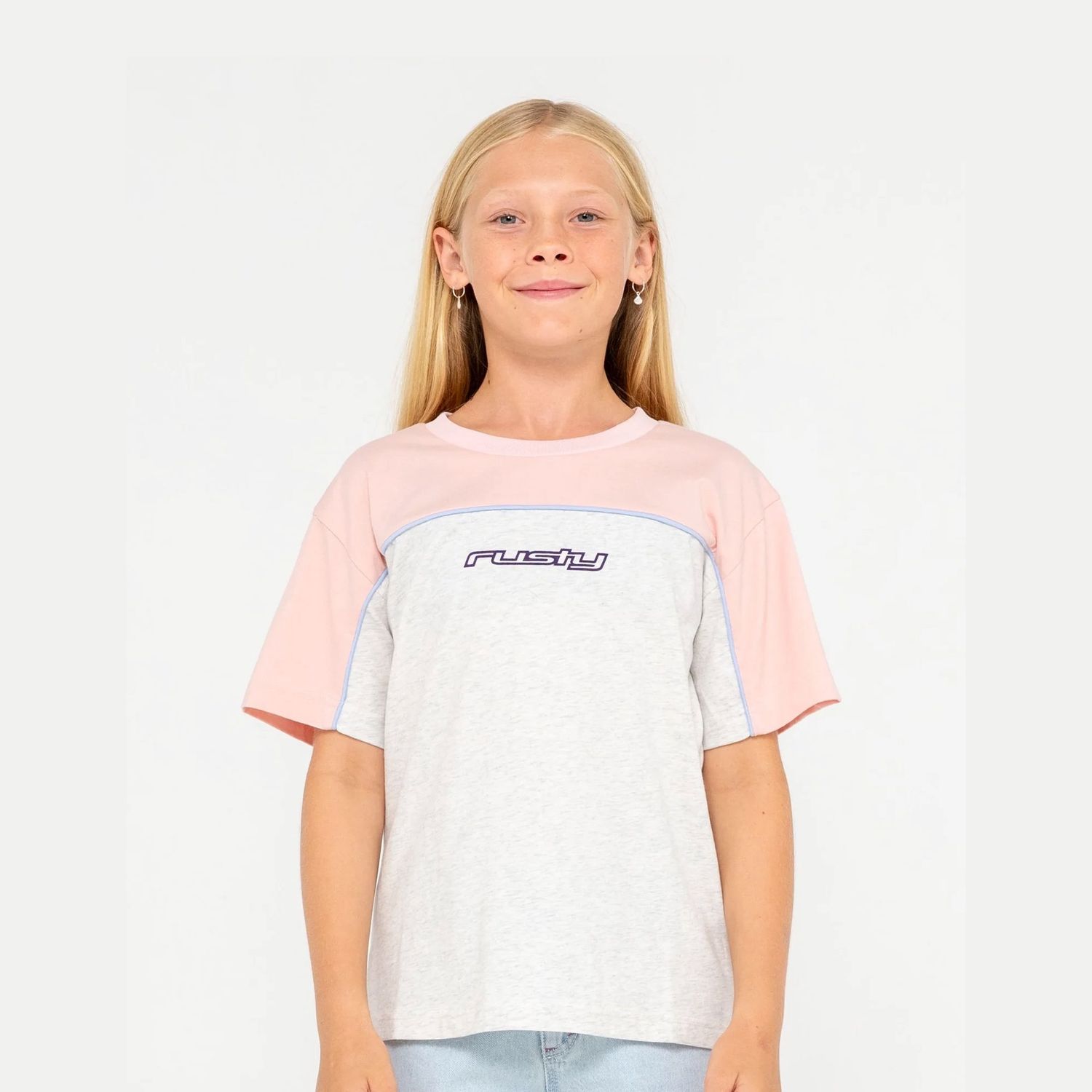 RUSTY TEEN GIRLS POLAR OPS OVERSIZED TEE GIRLS - ICE MARLE