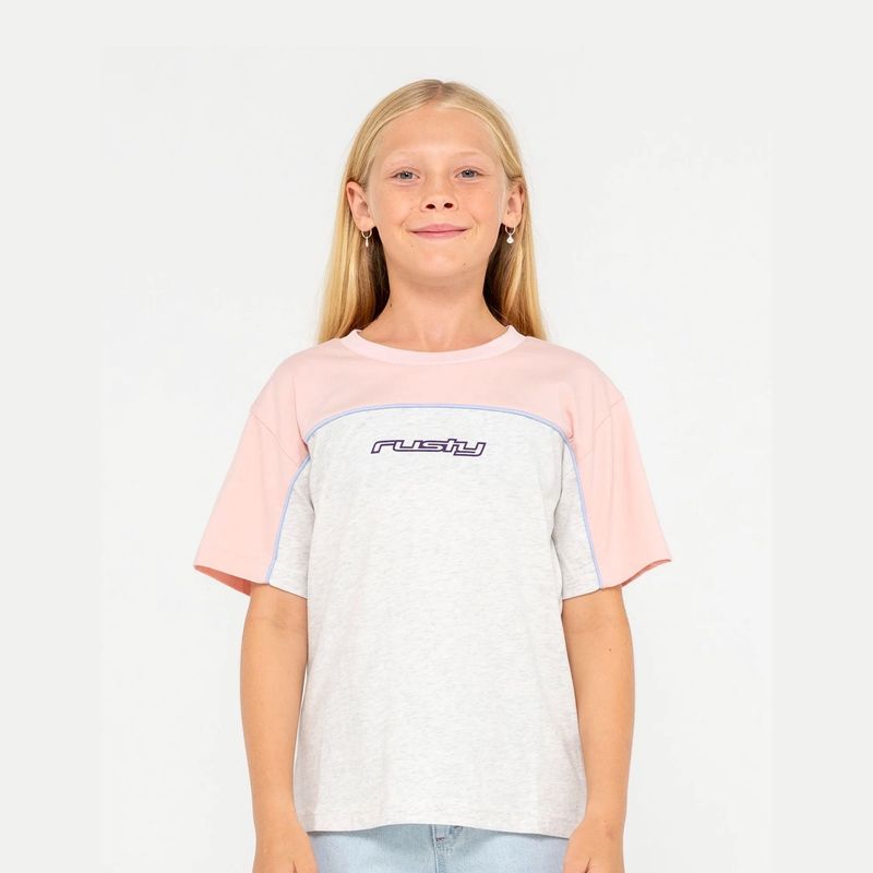 RUSTY TEEN GIRLS POLAR OPS OVERSIZED TEE GIRLS - ICE MARLE