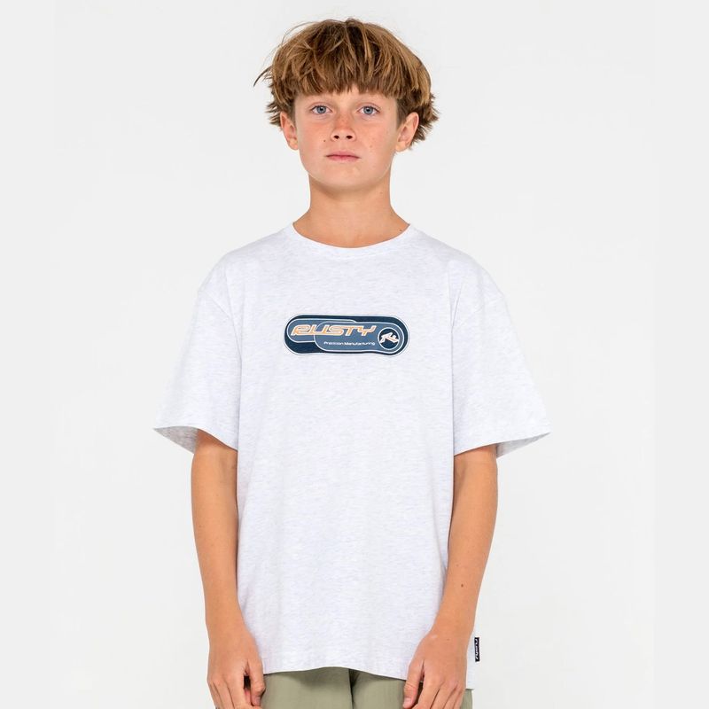 RUSTY TEEN BOYS CAPSULE SHORT SLEEVE TEE - ECRU MARLE