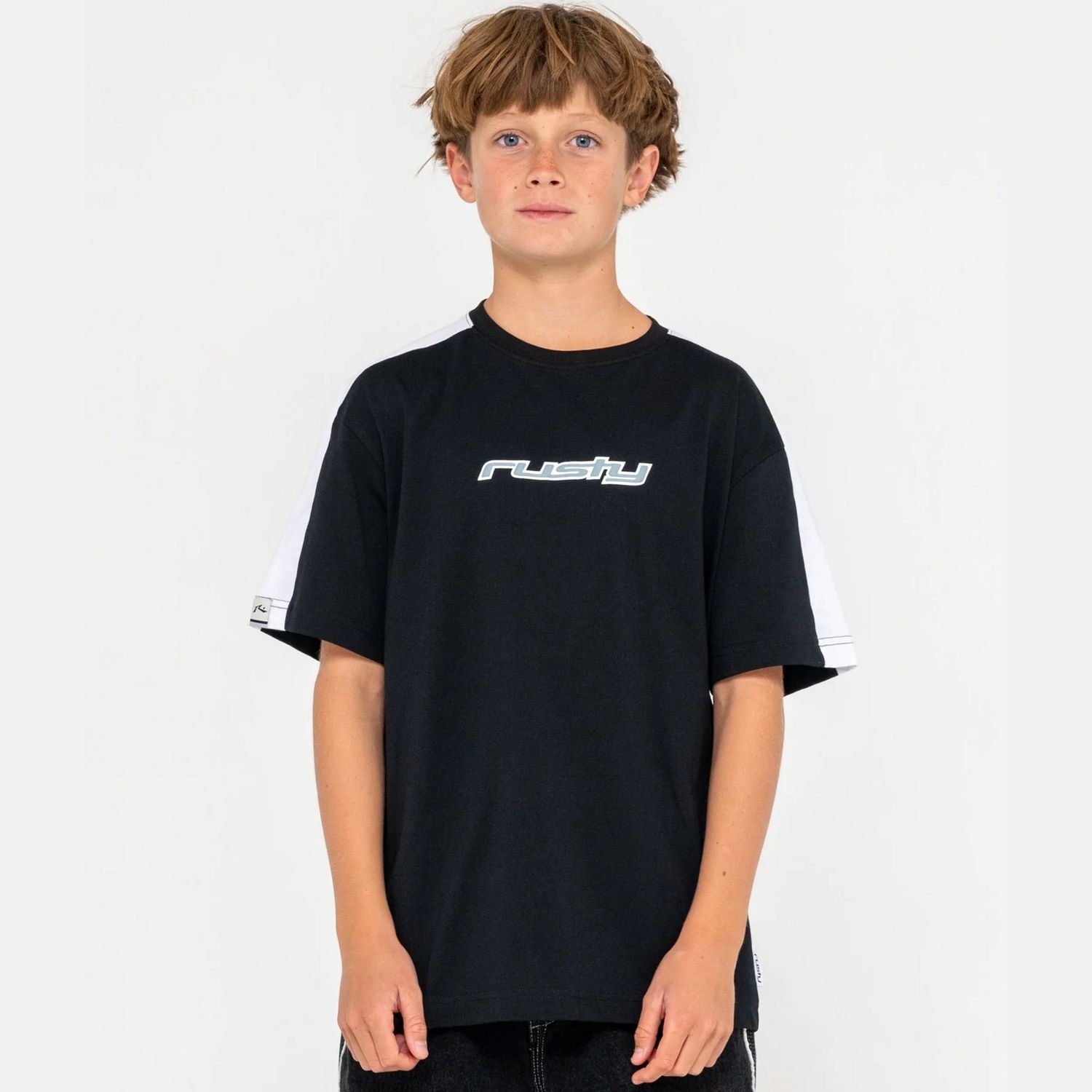 RUSTY TEEN BOYS 2K SING SHORT SLEEVE TEE - BLACK