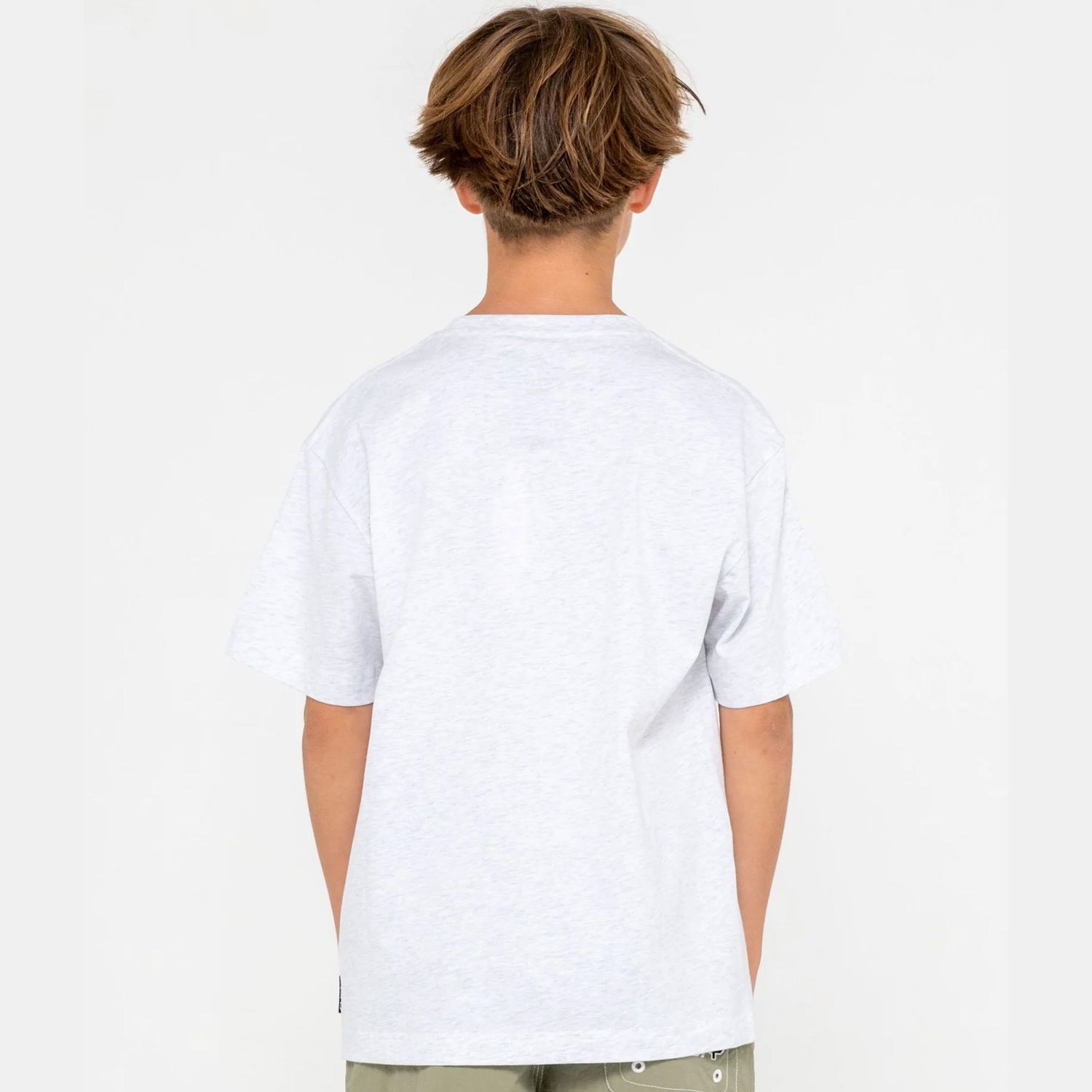 RUSTY TEEN BOYS CAPSULE SHORT SLEEVE TEE - ECRU MARLE