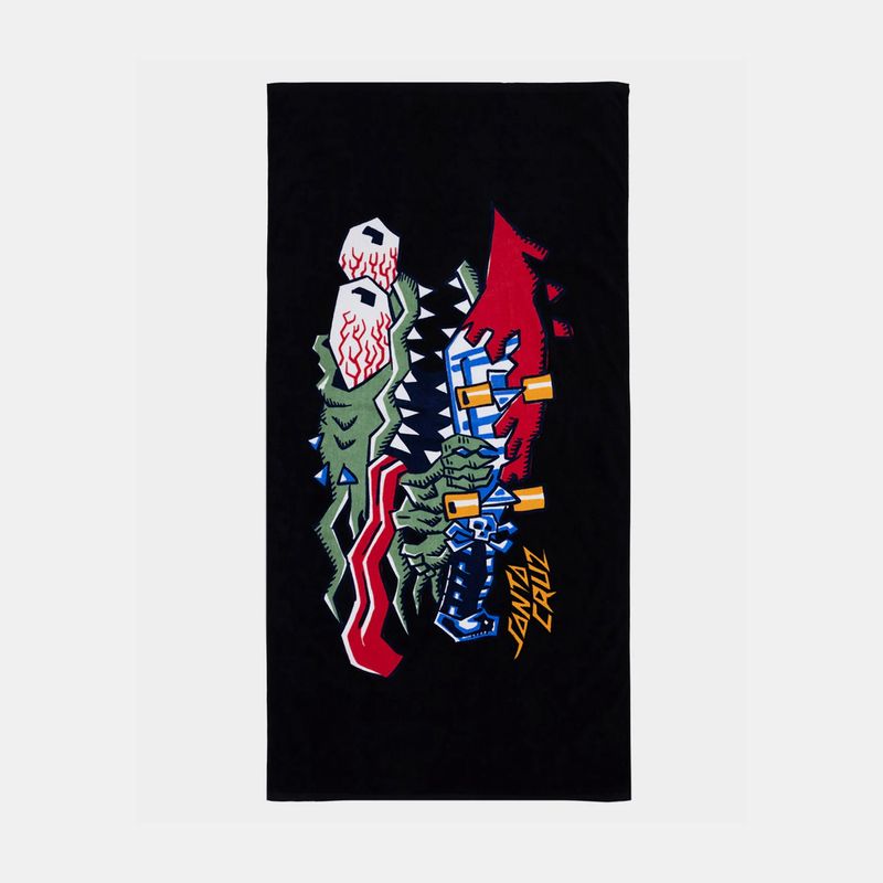 SANTA CRUZ BOYS MEEK SCRATCHED SLASHER TOWEL - BLACK