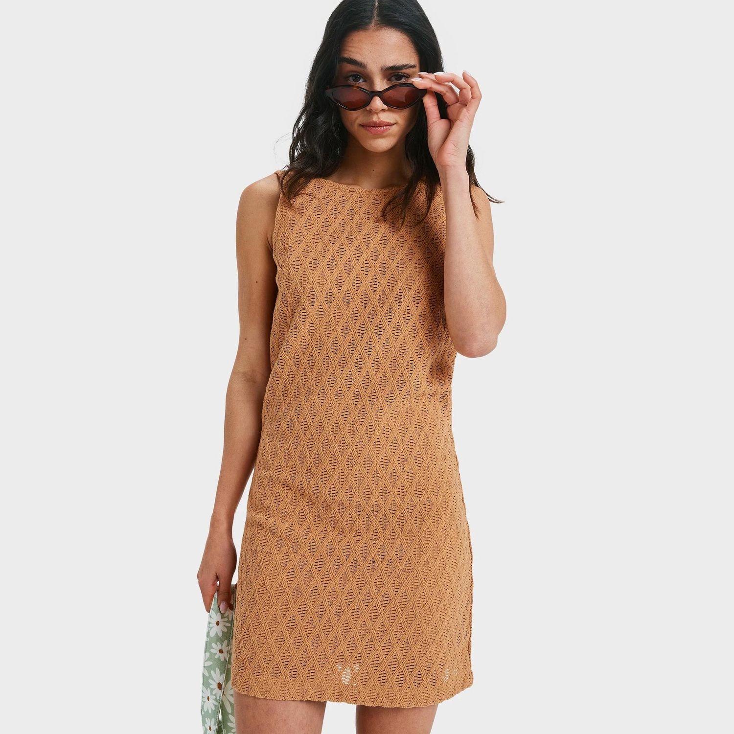 ROXY WOMENS  OCEAN SOUNDS DRESS - ALMOND