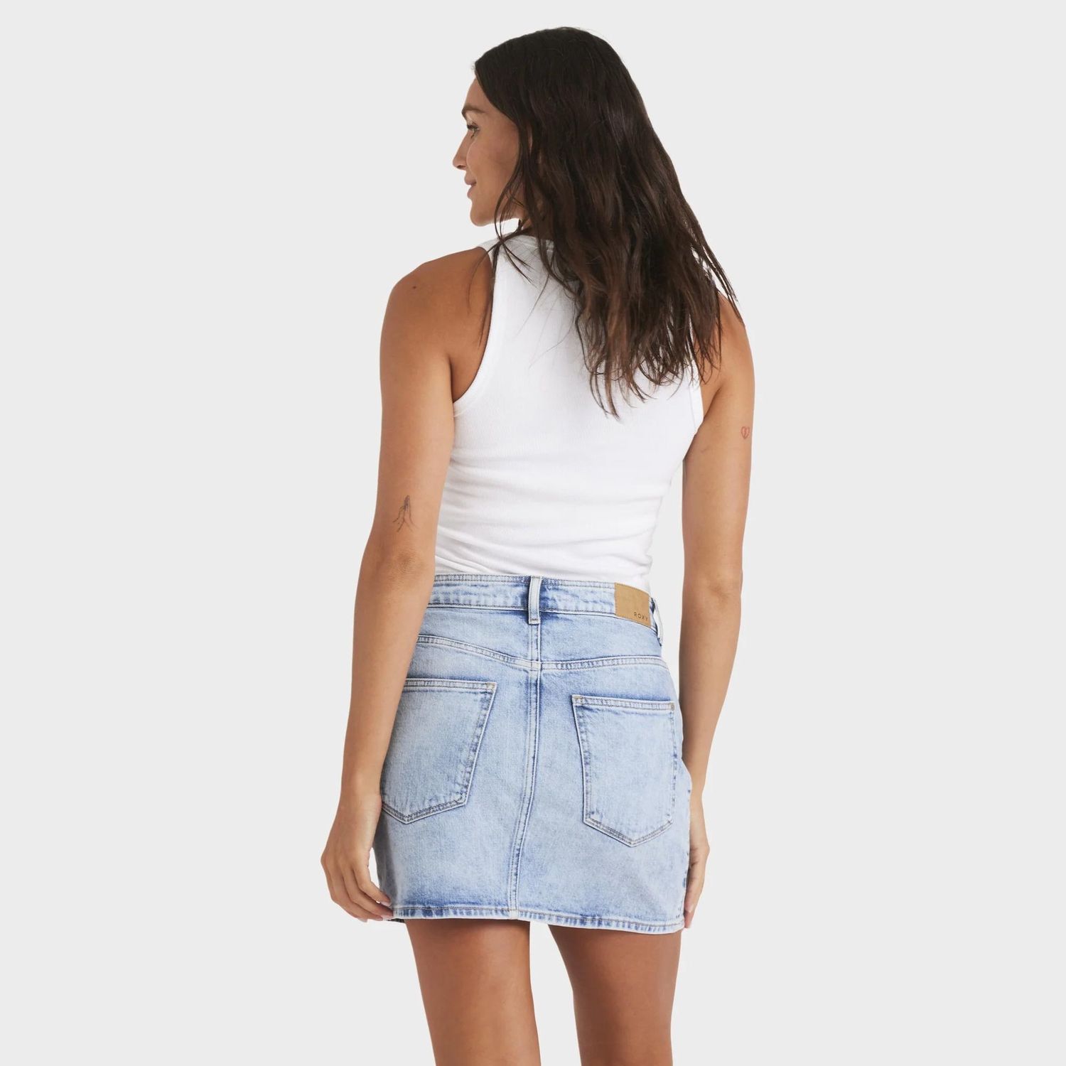 ROXY WOMENS  SHINE DENIM MINI SKIRT - BEAU BLUE