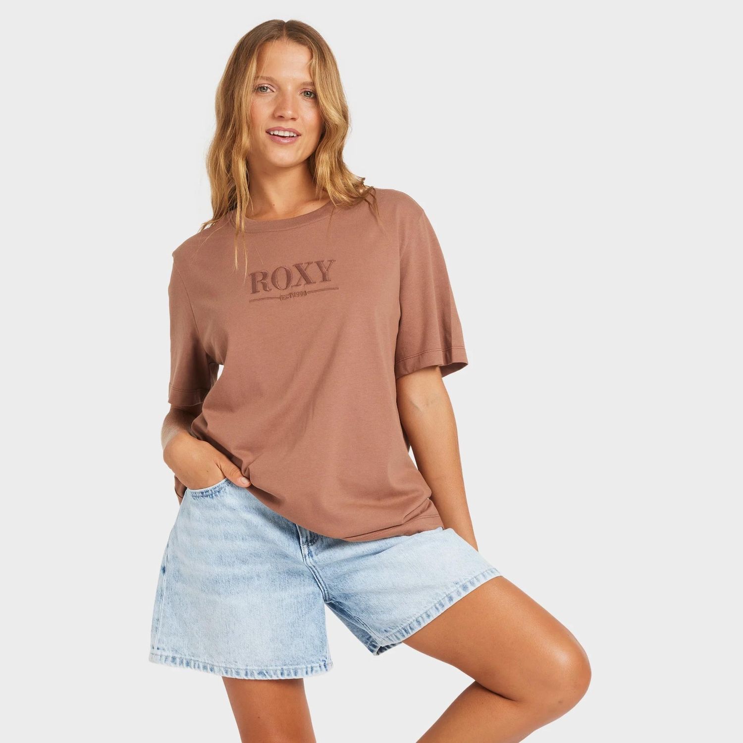 ROXY WOMENS  SWEET LIFE SS TEE - COCONUT