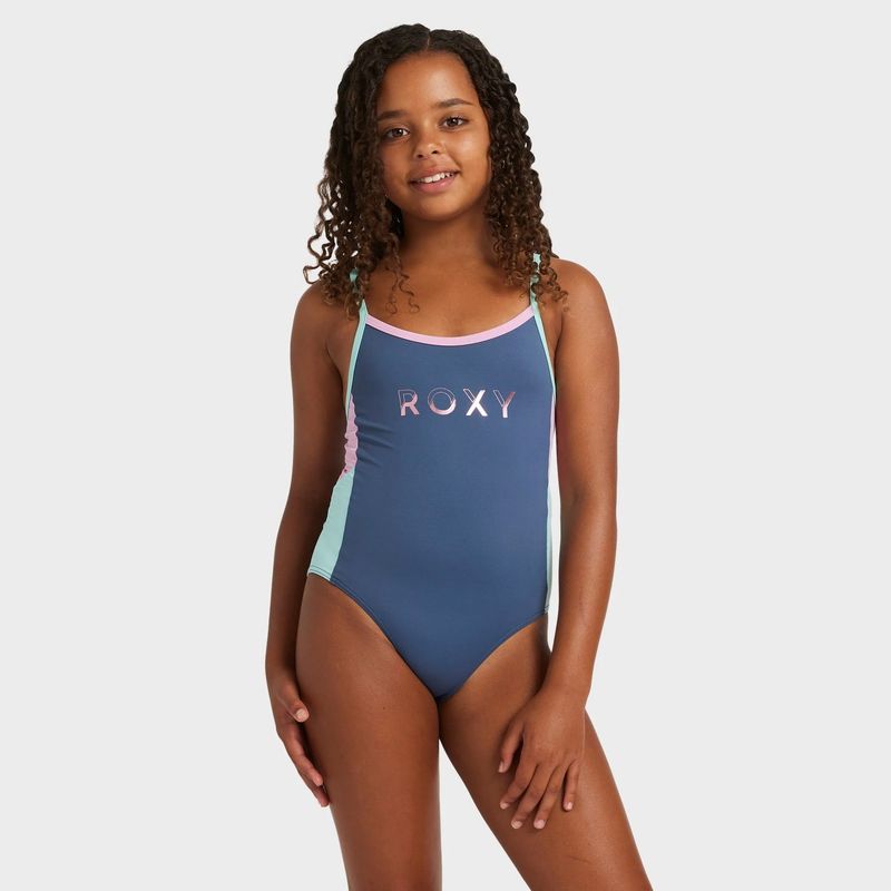 ROXY TEEN GIRLS COLORBLOCK ONE PIECE SWIM - VINTAGE INDIGO