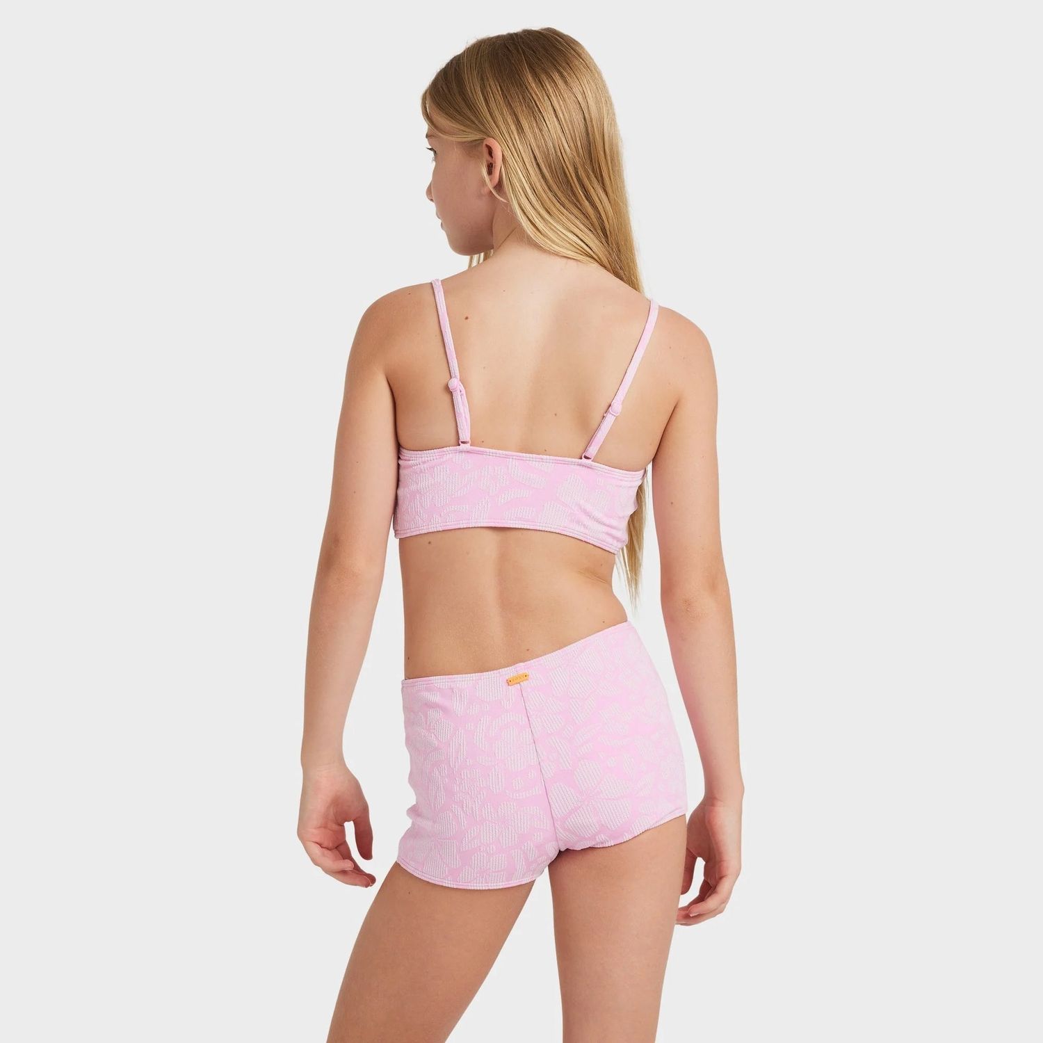 ROXY TEEN GIRLS BICO PAPER CROP TOP SWIM SET - BONBON SHADOW TROPICS