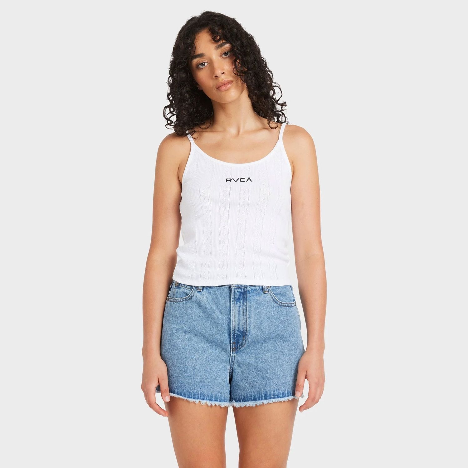 RVCA WOMENS POINTELLE TANK - WHITE
