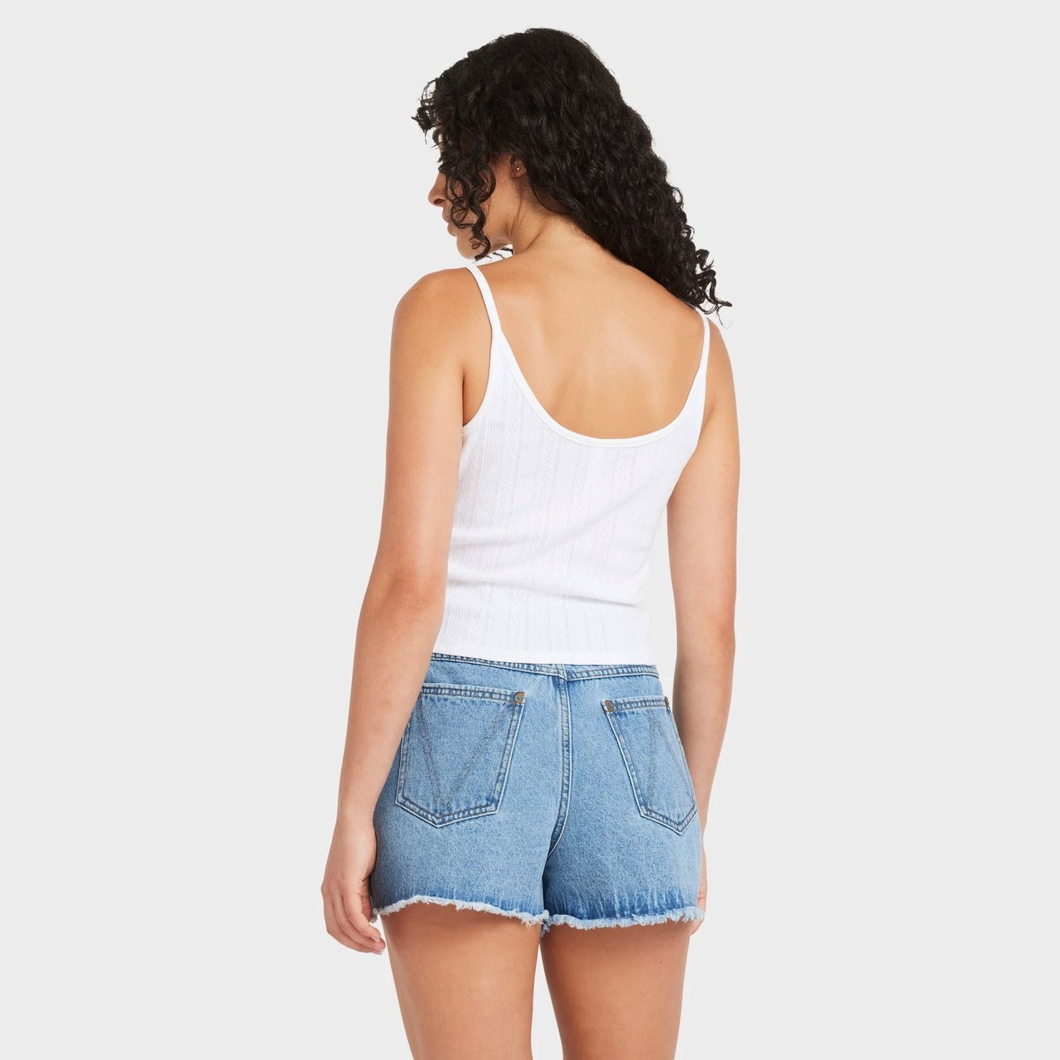 RVCA WOMENS POINTELLE TANK - WHITE
