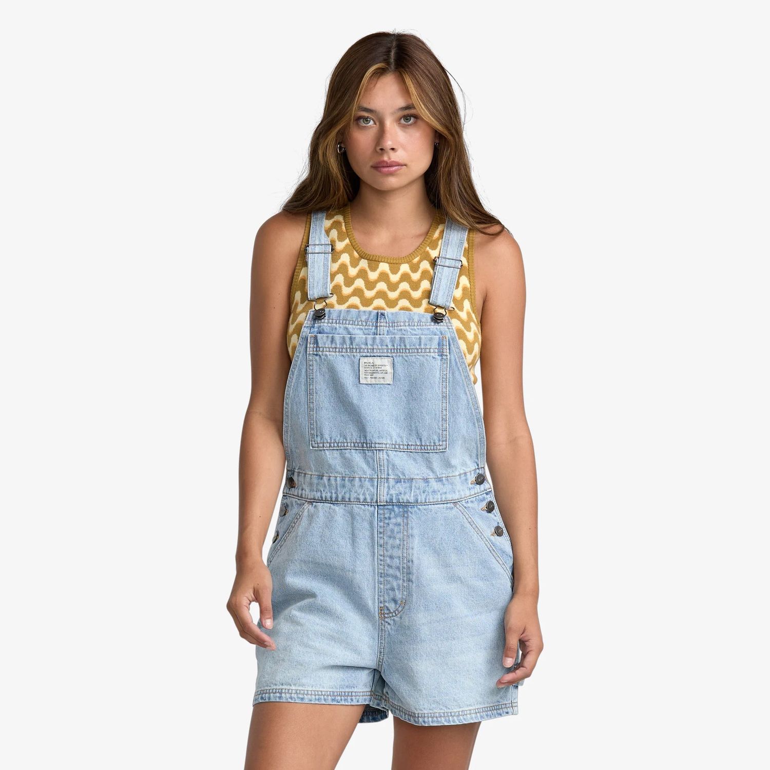 RVCA WOMENS DREA OVERALL - BLEACHED INDIGO