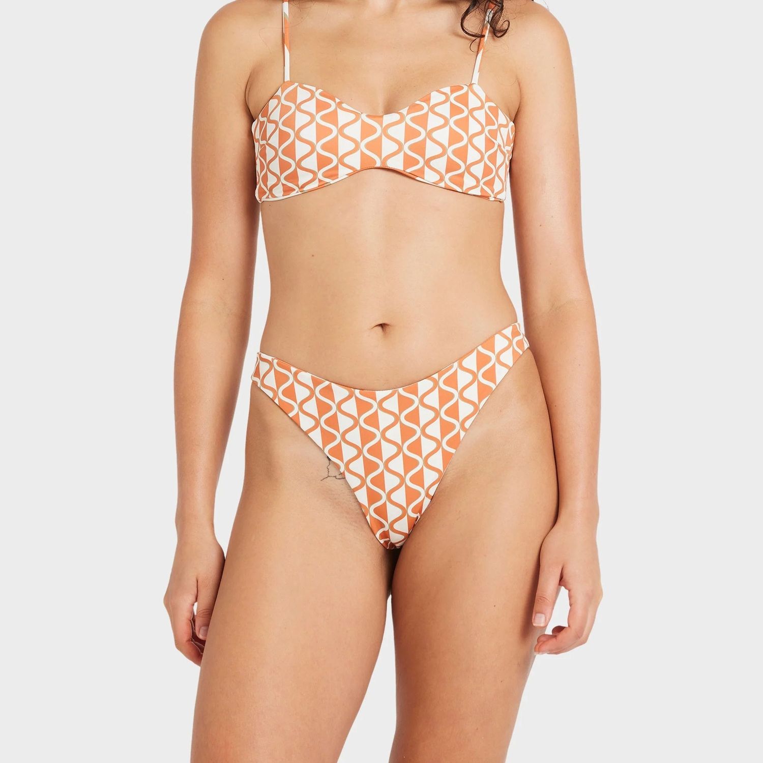 RVCA WOMENS MIND MAP REVERSIBLE SKIMPY SWIM PANT - ANTIQUE WHITE