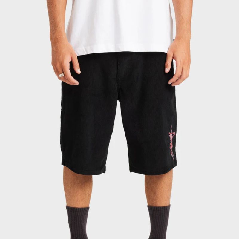 BILLABONG MENS SMOKO CORD SHORT - WASHED BLACK