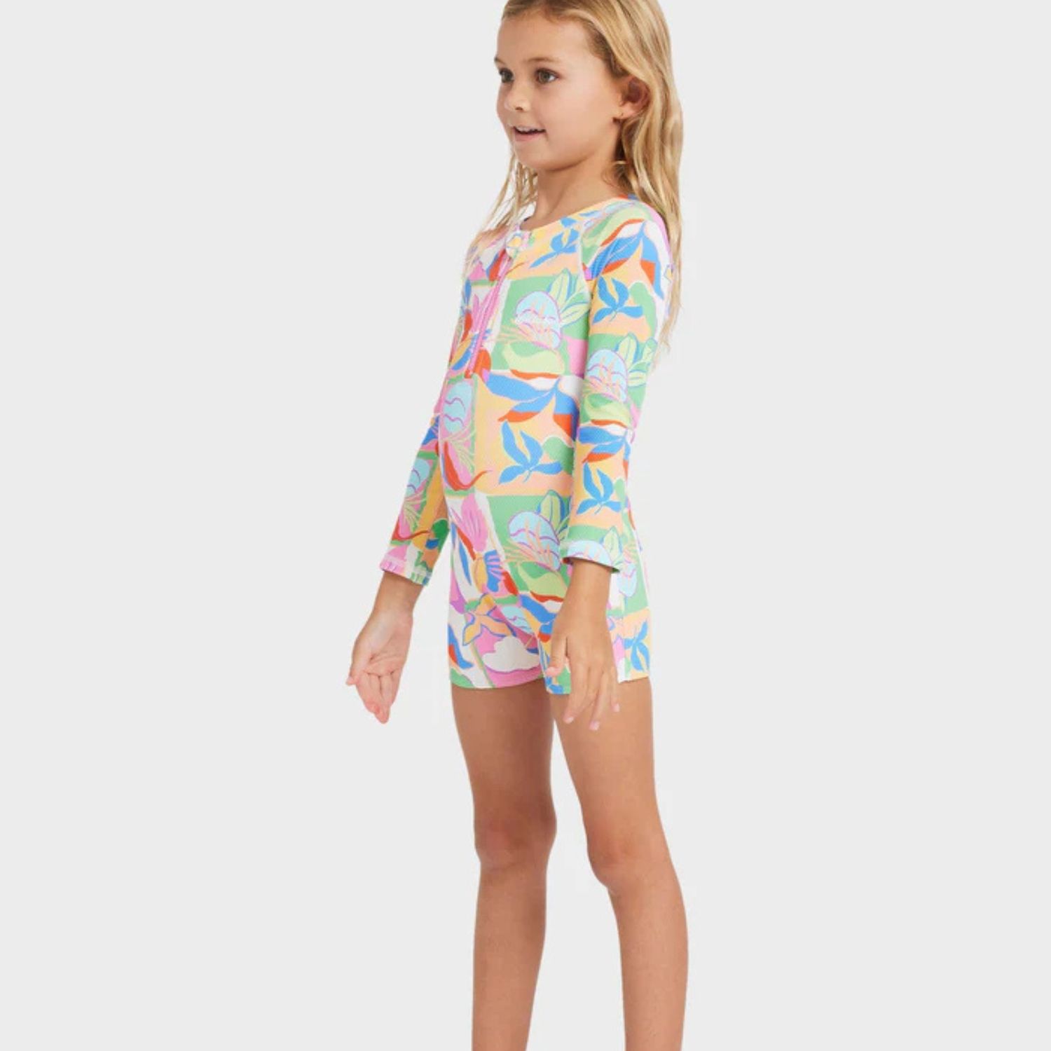 BILLABONG TODDLER GIRLS SUN SHIFT ONE PIECE  SHORTIE SURFSHIRT - MULTI