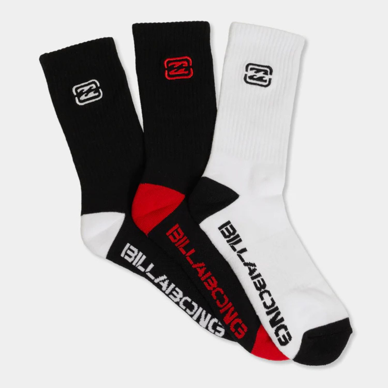 BILLABONG TEEN BOYS BRACKET WAVE 3 PACK SOCK - MULTI