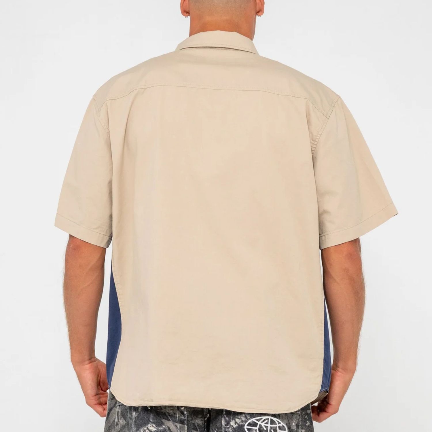 RUSTY MENS  NORTHPOINT SHORT SLEEVE SHIRT - OATMEAL