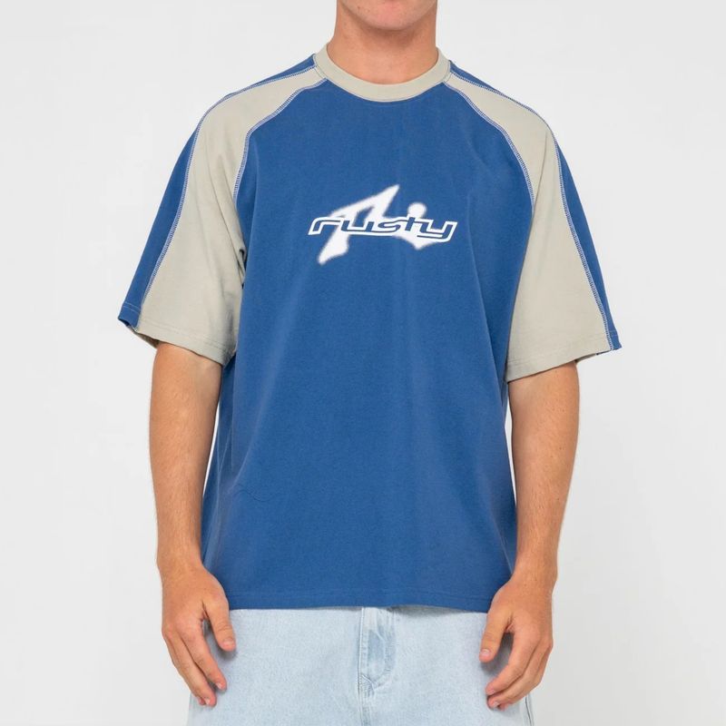 RUSTY MENS  FADE-R SHORT SLEEVE TEE - ATLANTIC BLUE