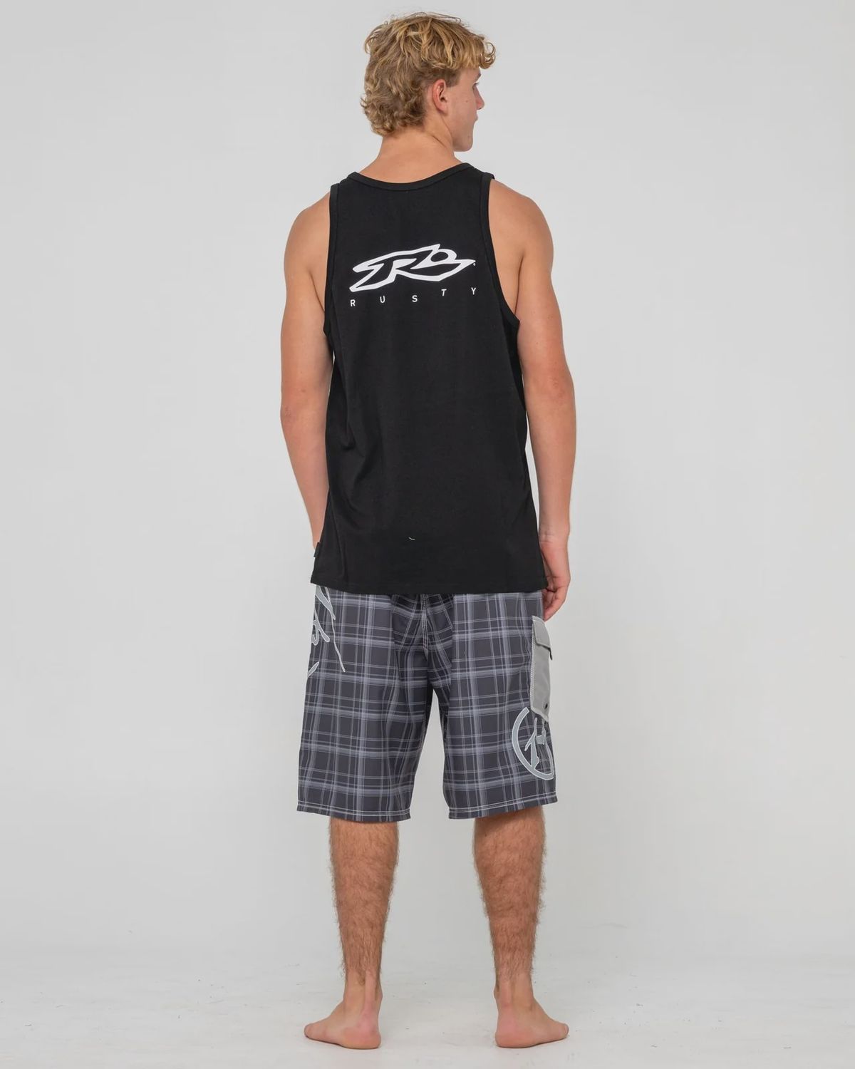 RUSTY MENS  REGISTERED TANK - BLACK