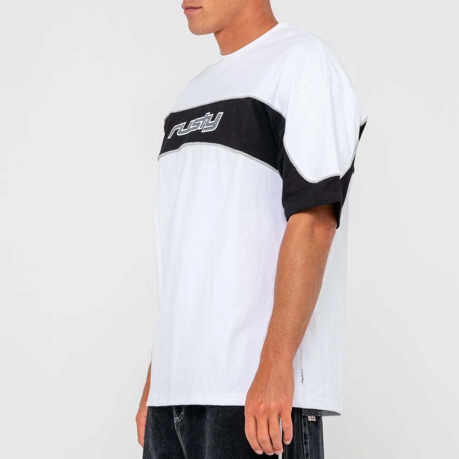 RUSTY MENS  KINETIC SHORT SLEEVE HEAVY TEE - WHITE