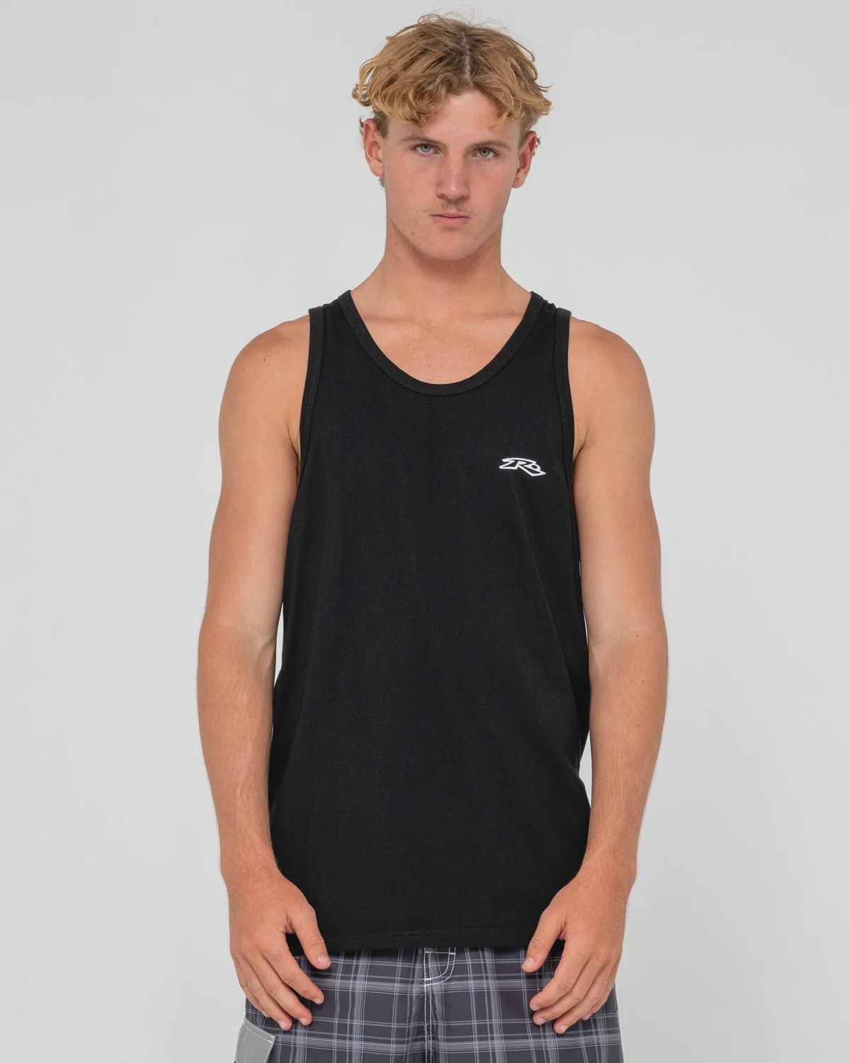RUSTY MENS  REGISTERED TANK - BLACK