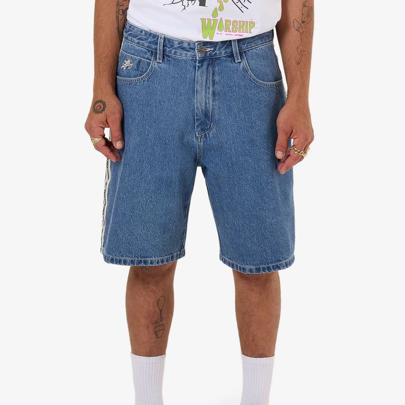 WORSHIP MENS PACER BIG DAWG JEAN SHORT - SKY HIGH BLUE
