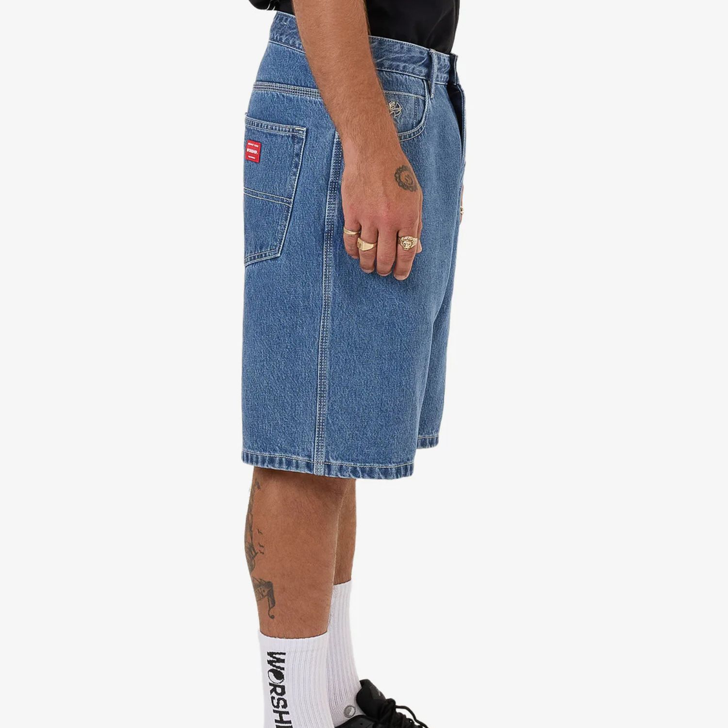 WORSHIP MENS BIG DAWG JEAN SHORT - SKY HIGH BLUE