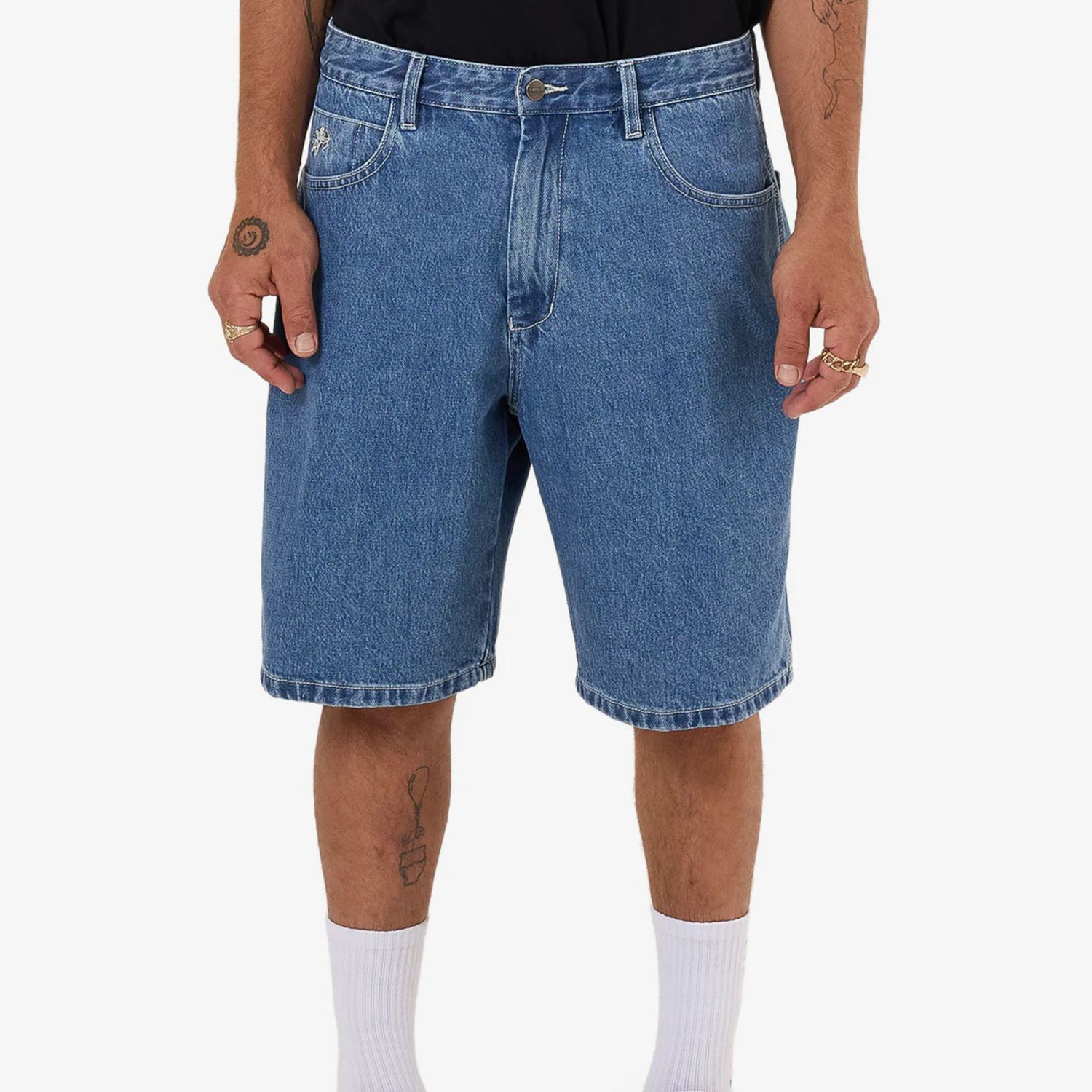 WORSHIP MENS BIG DAWG JEAN SHORT - SKY HIGH BLUE