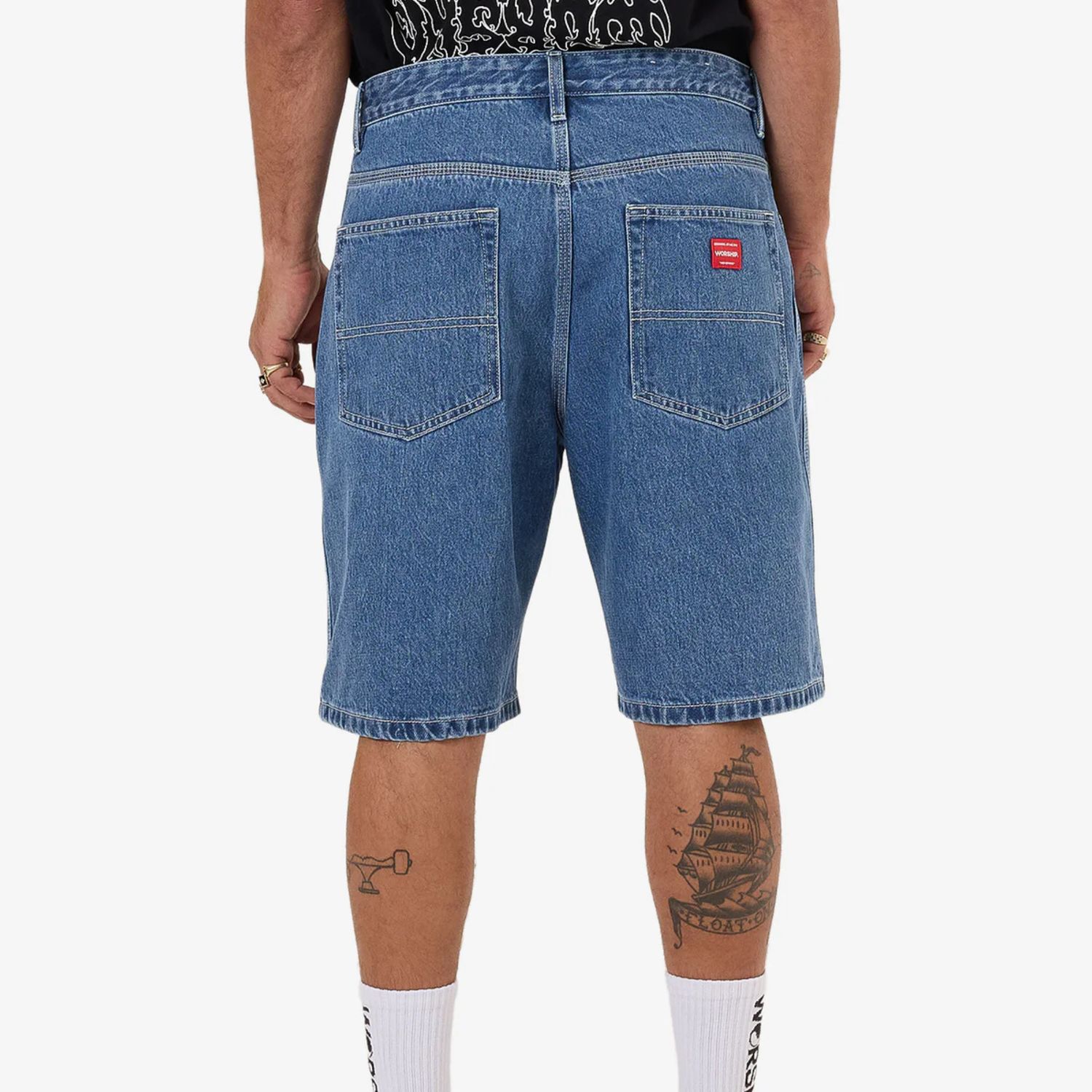WORSHIP MENS BIG DAWG JEAN SHORT - SKY HIGH BLUE