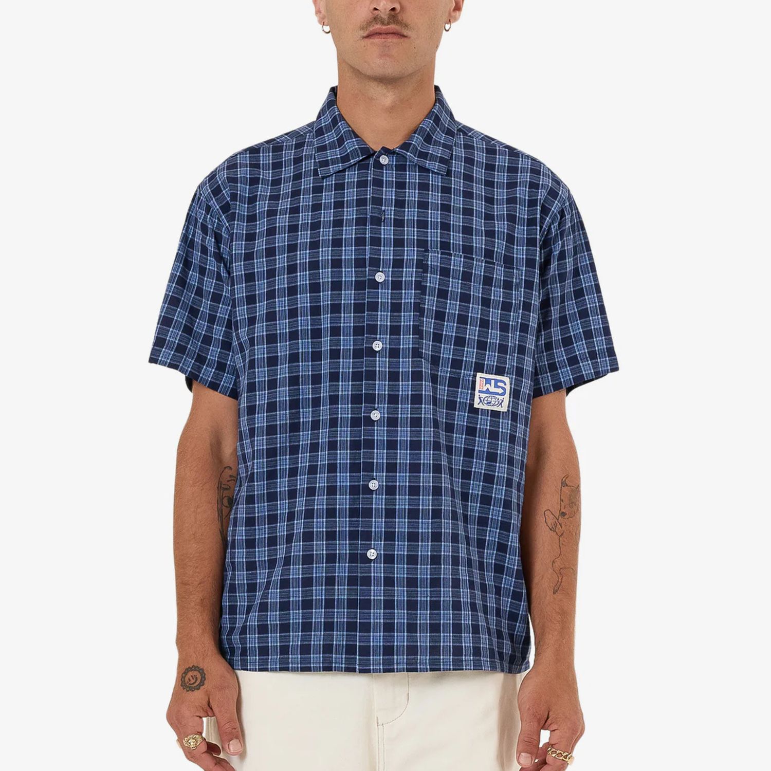 WORSHIP MENS REMOVAL SS SHIRT - BELL AIR BLUE