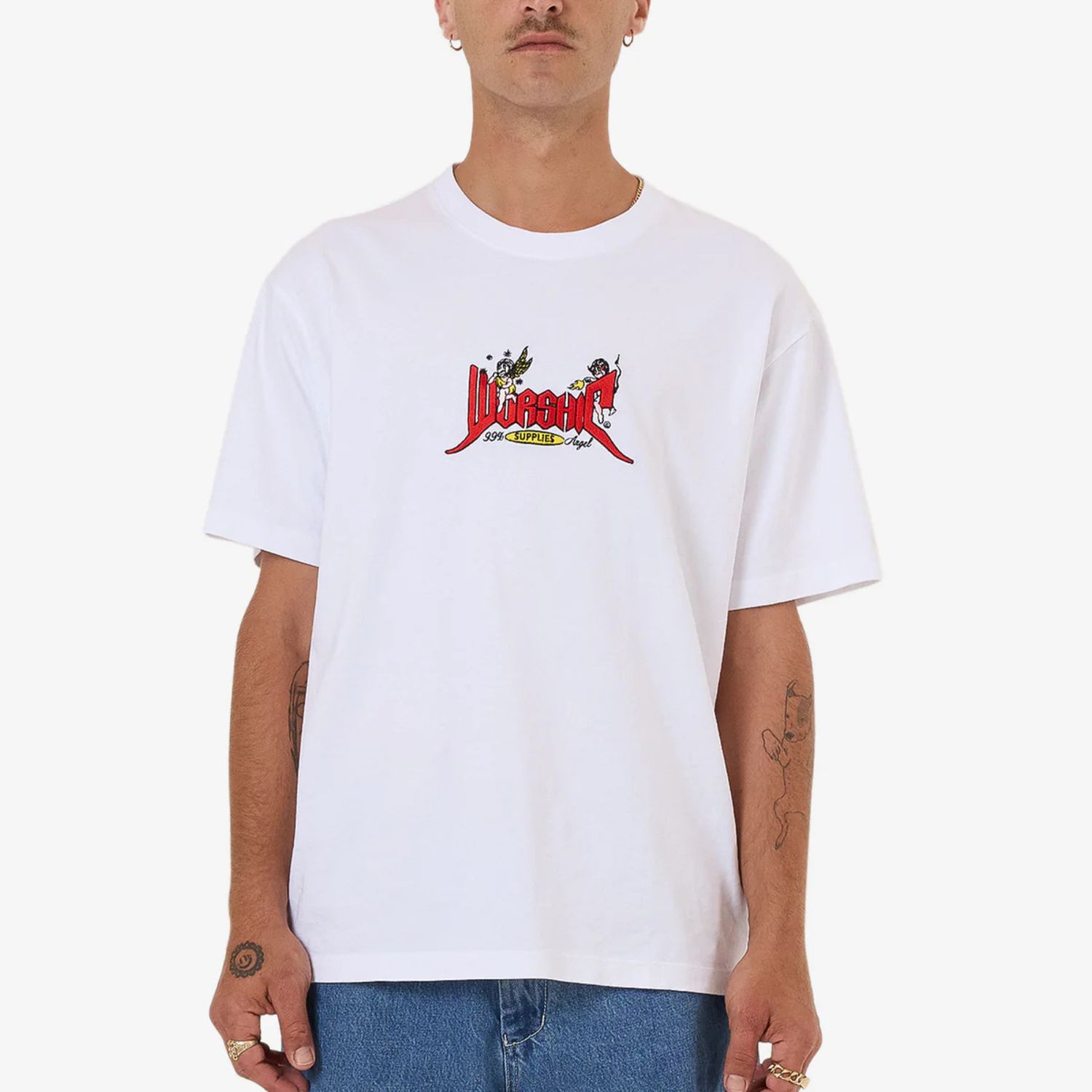 WORSHIP MENS 99 PERCENT SS TEE - WHITE