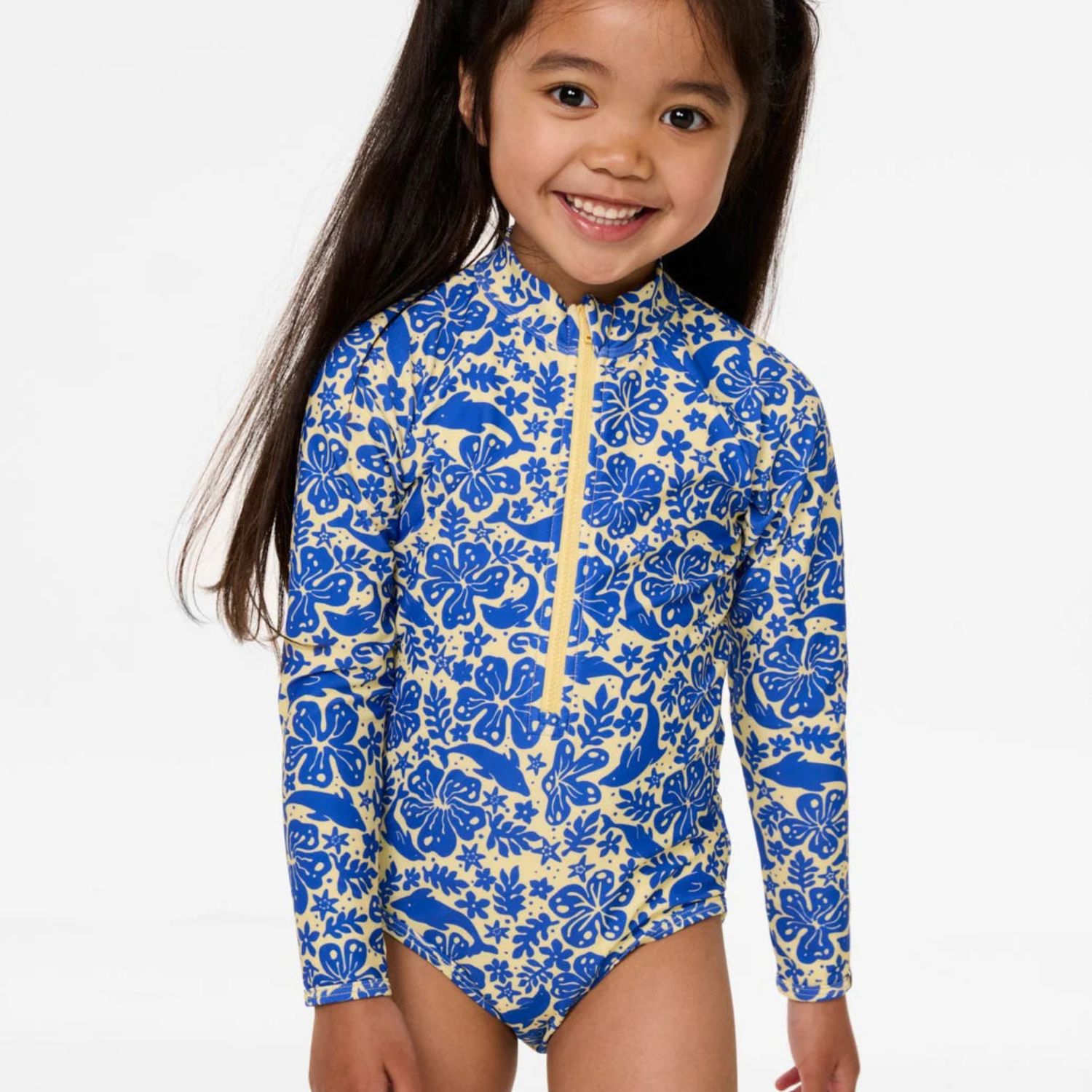 RIP CURL GIRLS SUN AND SWELL LS SURFSUIT - BLUE