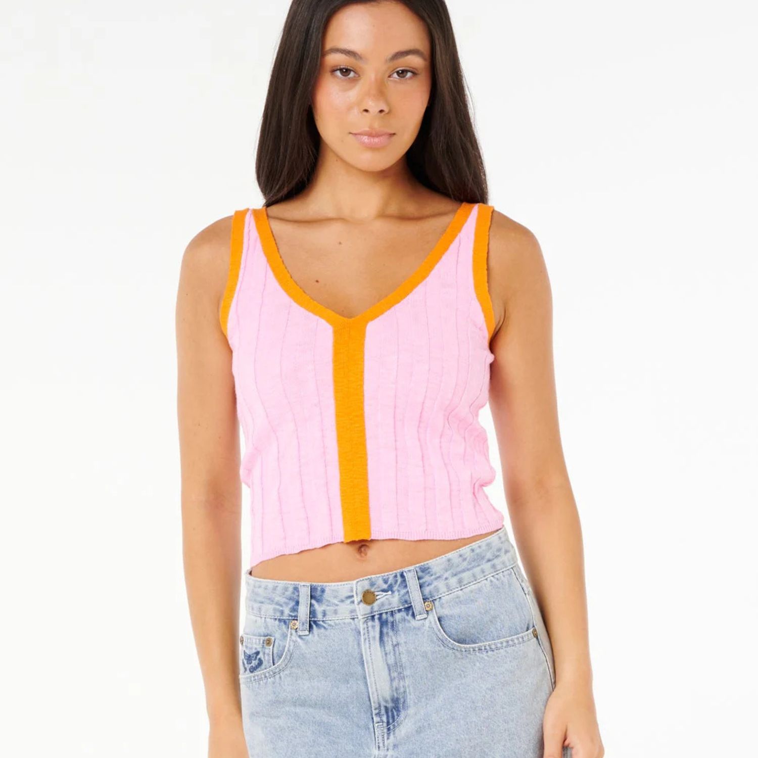 RIP CURL WOMENS SUNSET LUAU KNIT TOP - PINK