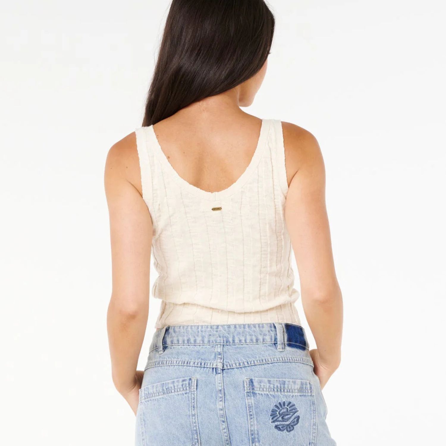 RIP CURL WOMENS SUNSET LUAU KNIT TOP - OFF WHITE