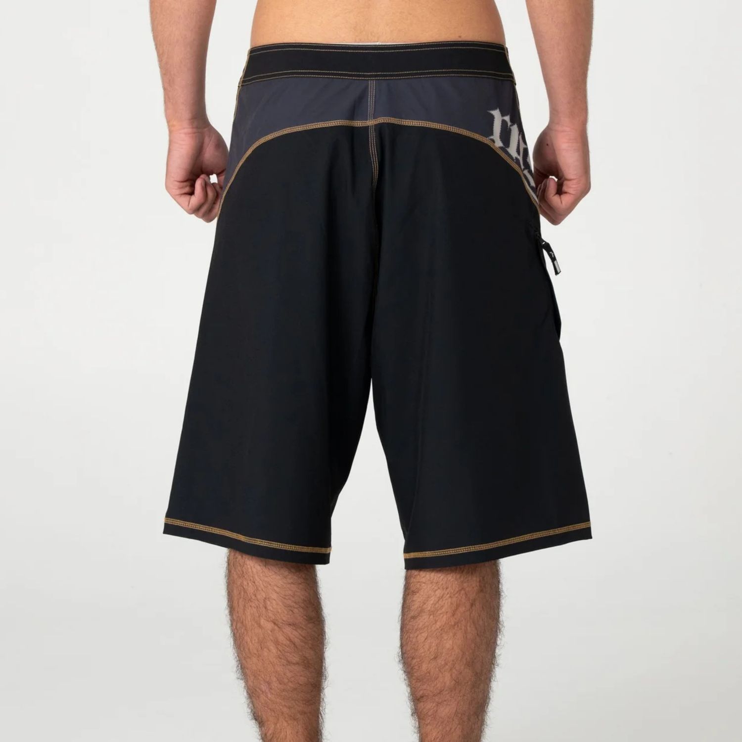 RUSTY MENS  TRIBALAY FIXED WAIST BOARDSHORT - BLACK