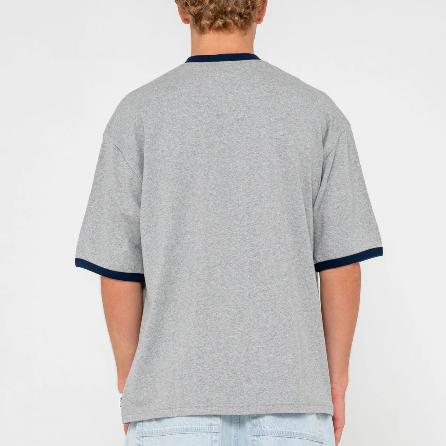 RUSTY MENS  HYPER RINGER SHORT SLEEVE TEE - GREY MARLE