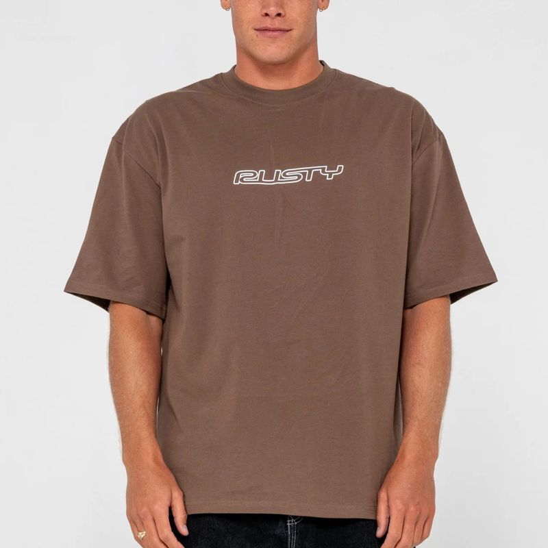 RUSTY MENS  FLIP DADDY SHORT SLEEVE TEE - PINECONE