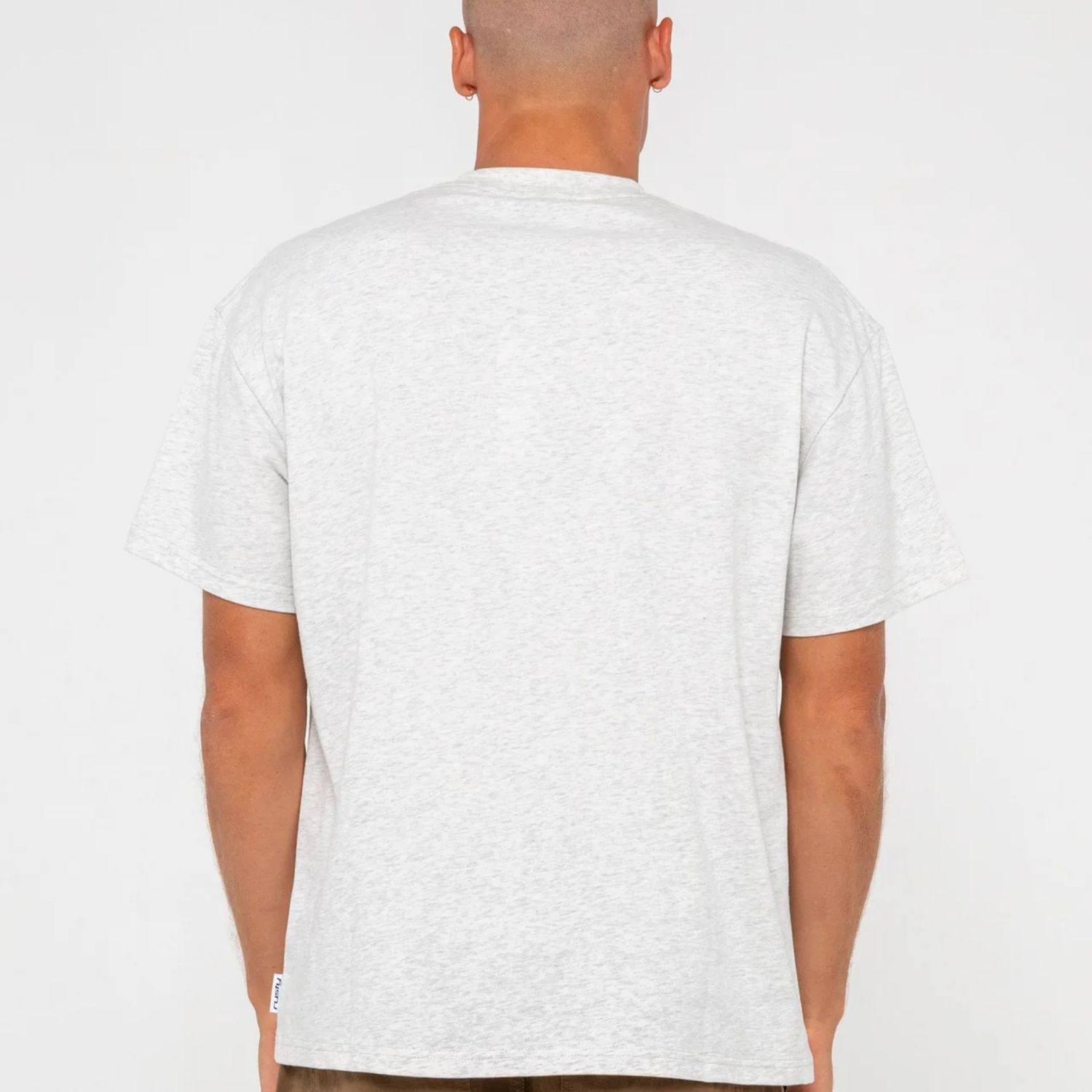 RUSTY MENS  SECOND SUMMER SHORT SLEEVE TEE - ECRU MARLE