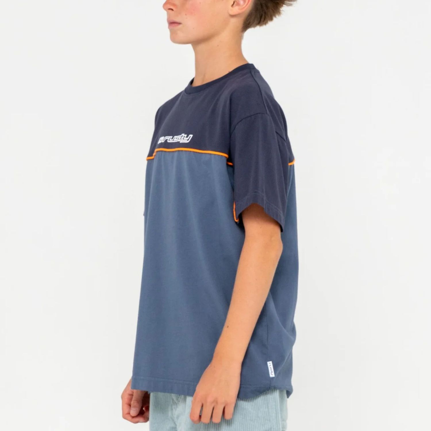 RUSTY TEEN BOYS INFINITY SHORT SLEEVE TEE - CHINA BLUE